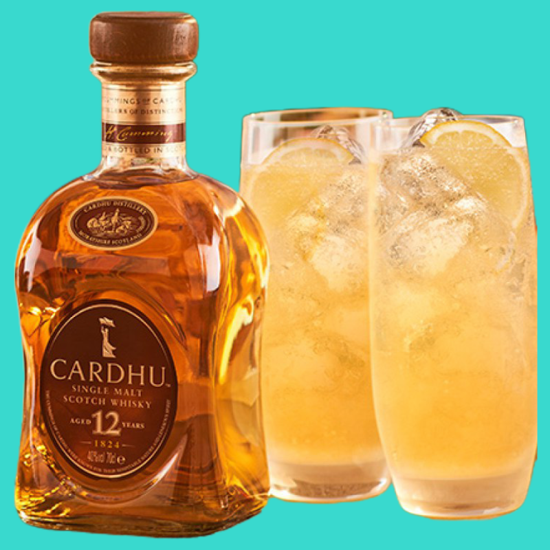 Botella de Whisky de Malta CARDHU con 6 refrescos- Sandwich Lovers-Botellas